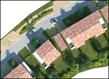 Plan de masse 3d d'un lotissement à Bouex (Charente)