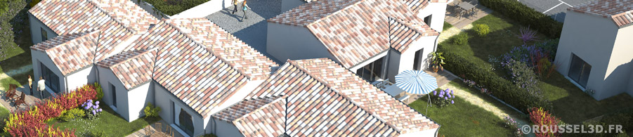 Exemple de lotissement 3d entièrement construit
