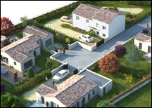 Perspective 3d globale sur lotissement en Vendée