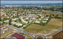 Infographie 3d insérée dans vue drone pour Lotissement en Drôme